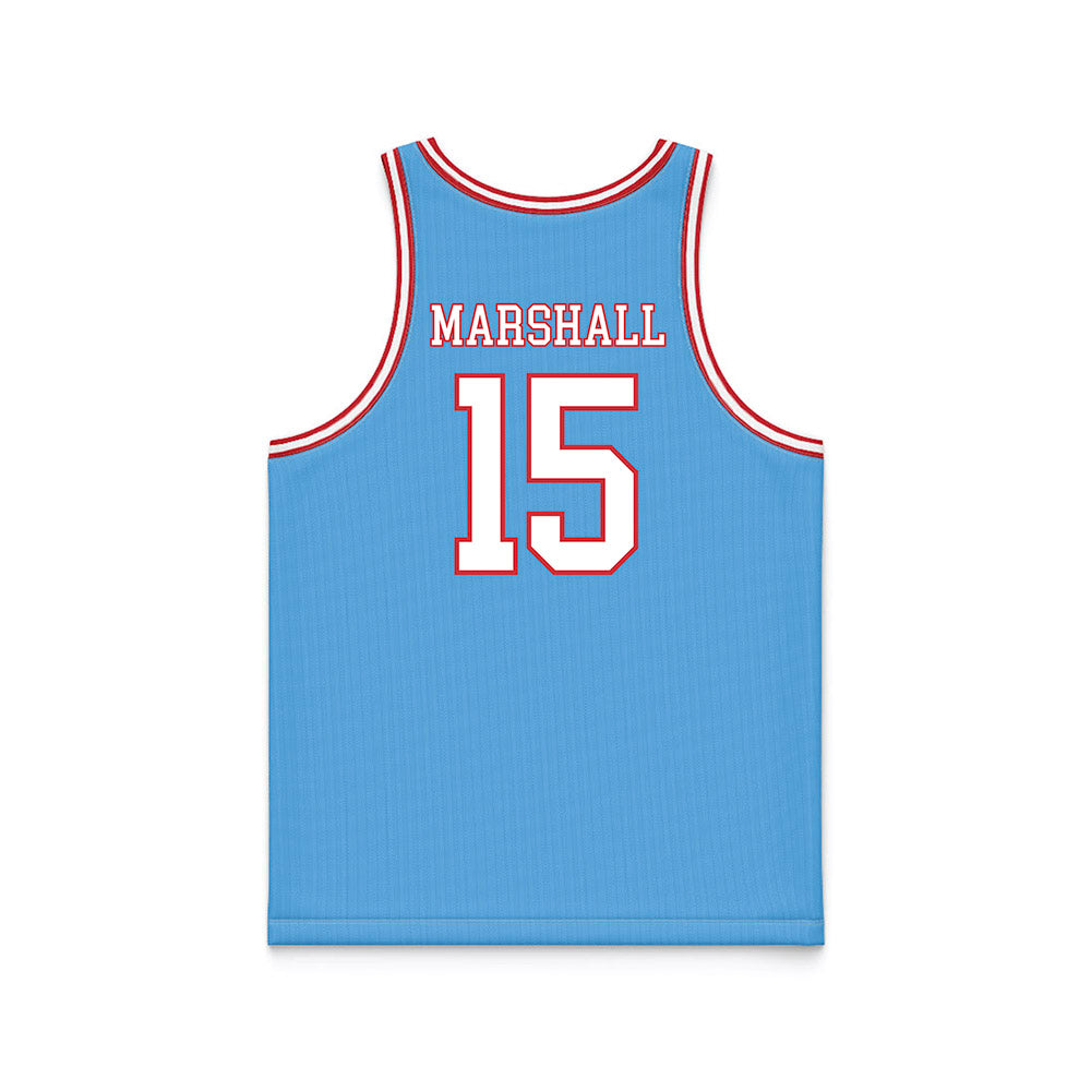 LA Tech - NCAA Women's Basketball : Jordan Marshall - Retro Blue Basketball Jersey-1