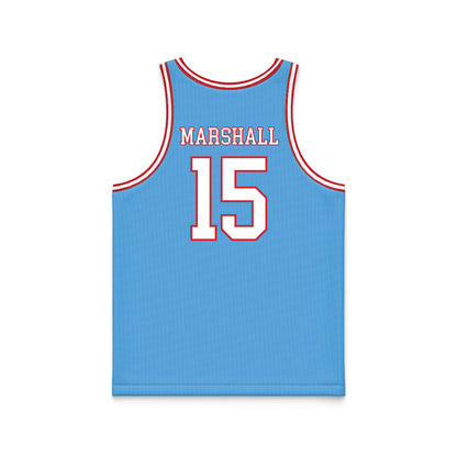 LA Tech - NCAA Women's Basketball : Jordan Marshall - Retro Blue Basketball Jersey-1