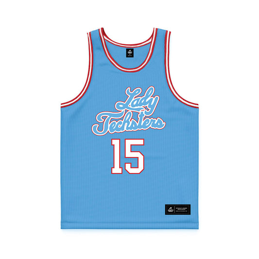 LA Tech - NCAA Women's Basketball : Jordan Marshall - Retro Blue Basketball Jersey-0