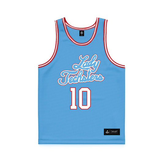 LA Tech - NCAA Women's Basketball : Melissa Mwanza - Retro Blue Basketball Jersey-0