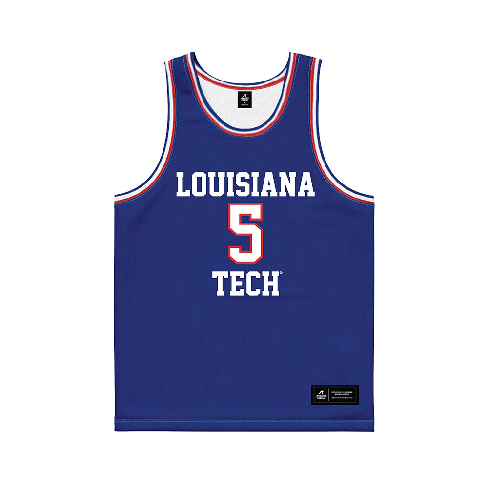 LA Tech - NCAA Men's Basketball : Avery Thomas II - Royal Basketball Jersey-0