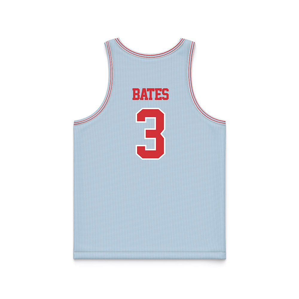 LA Tech - NCAA Men's Basketball : A.J. Bates - Light Blue Basketball Jersey-1