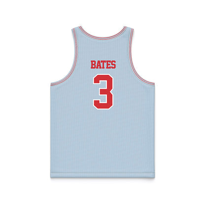 LA Tech - NCAA Men's Basketball : A.J. Bates - Light Blue Basketball Jersey-1