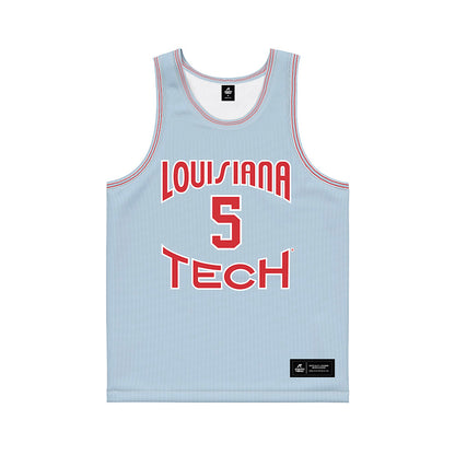 LA Tech - NCAA Men's Basketball : Avery Thomas II - Light Blue Basketball Jersey-0