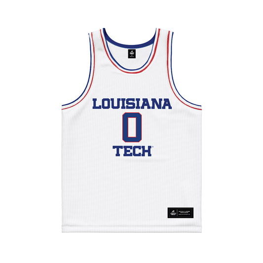 LA Tech - NCAA Men's Basketball : DJ Dudley - White Basketball Jersey-0