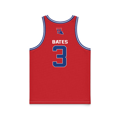LA Tech - NCAA Men's Basketball : A.J. Bates - Red Basketball Jersey-1