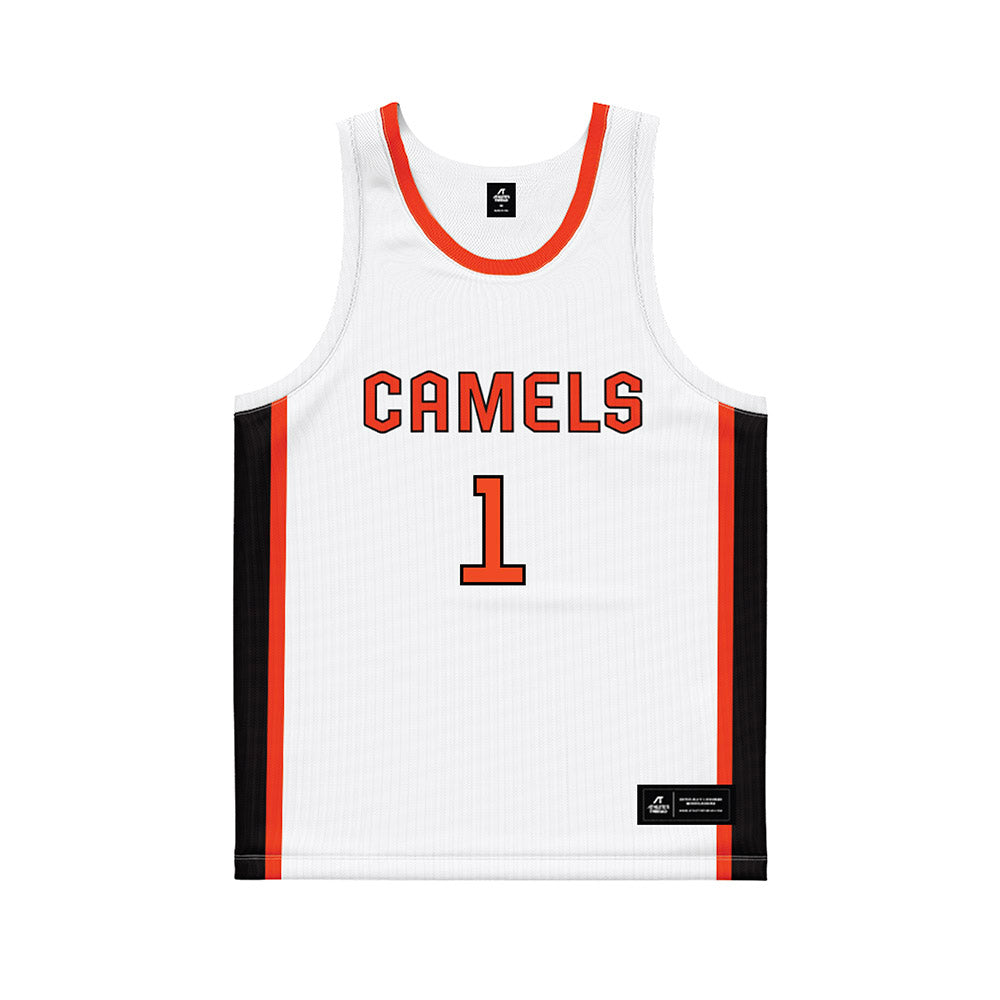 Campbell - NCAA Women's Basketball : Ashleigh Battle - White Basketball Jersey-0