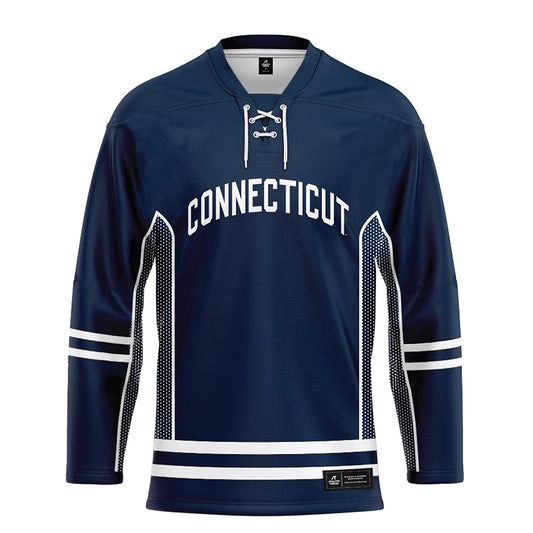 UConn - NCAA Men's Ice Hockey : Brendan Dunphy - Navy Hockey Jersey-0