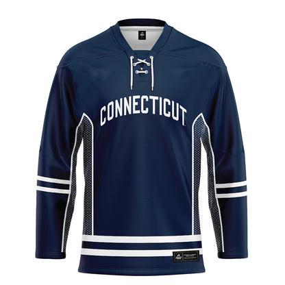 UConn - NCAA Men's Ice Hockey : Kaden Shahan - Navy Hockey Jersey-0