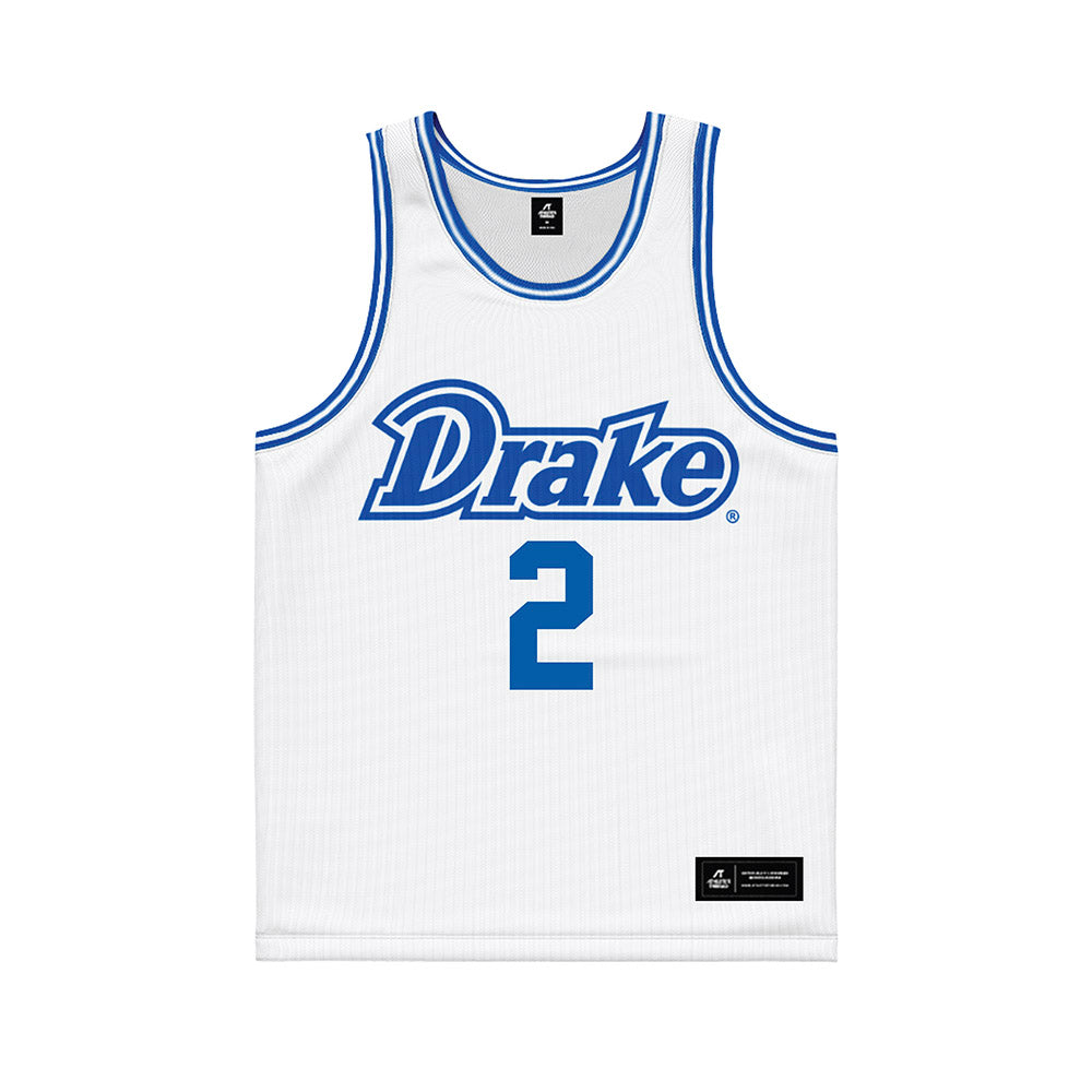Drake - NCAA Men's Basketball : Griffen Goodbary - White Basketball Jersey-0