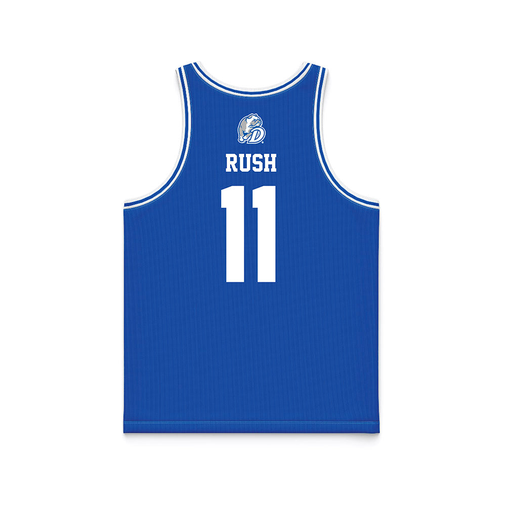 Drake - NCAA Men's Basketball : LJ Rush - Blue Basketball Jersey-1