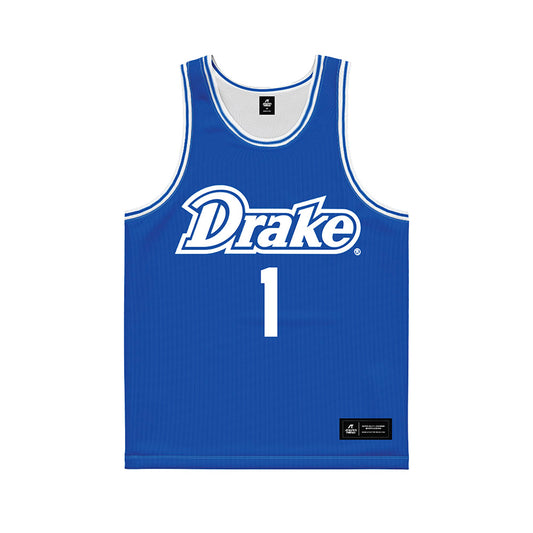 Drake - NCAA Men's Basketball : Owen Larson - Blue Basketball Jersey-0