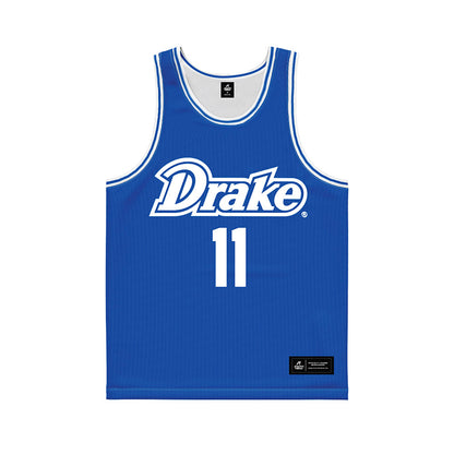 Drake - NCAA Men's Basketball : LJ Rush - Blue Basketball Jersey-0