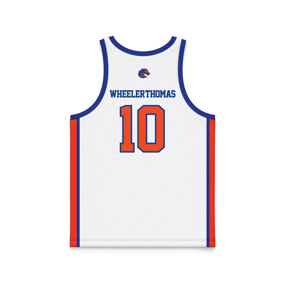 Boise State - NCAA Men's Basketball : Damari Wheeler-Thomas Wheeler-Thomas - White Basketball Jersey-1
