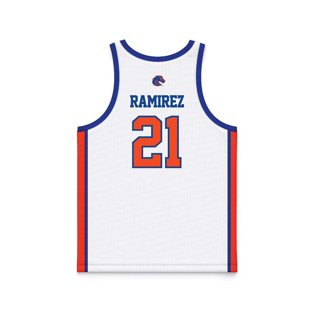 Boise State - NCAA Men's Basketball : Brennan Ramirez - White Basketball Jersey-1