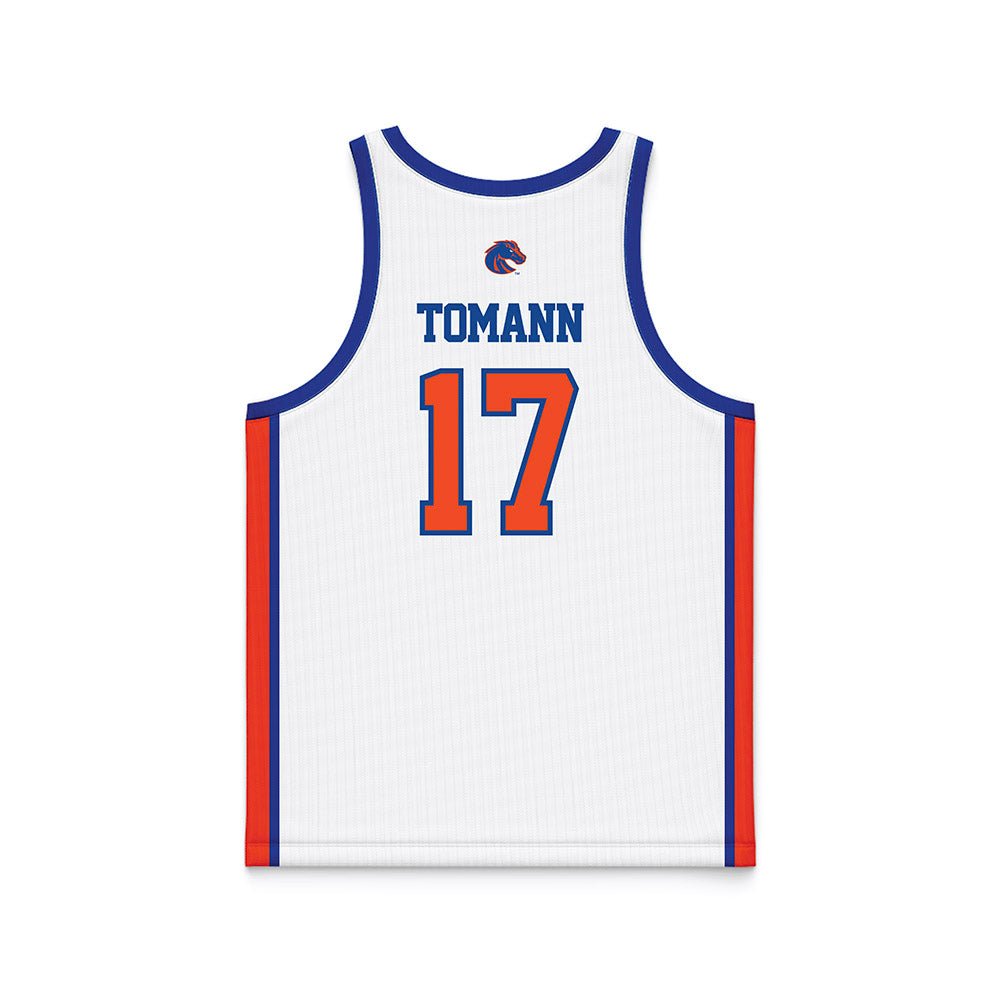 Boise State - NCAA Men's Basketball : Kaur Tomann - White Basketball Jersey-1