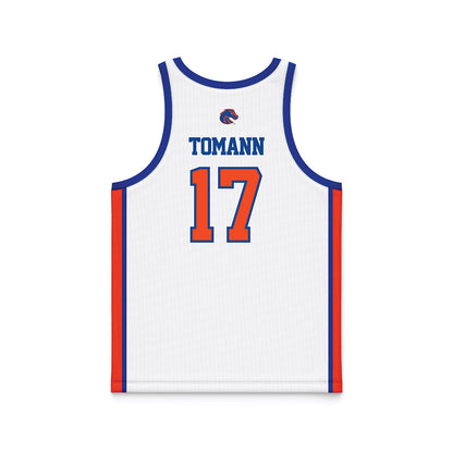 Boise State - NCAA Men's Basketball : Kaur Tomann - White Basketball Jersey-1
