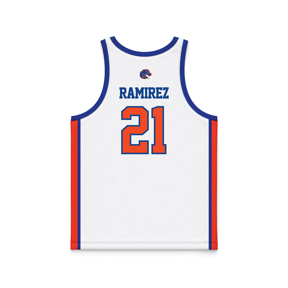 Boise State - NCAA Men's Basketball : Brennan Ramirez - White Basketball Jersey-1