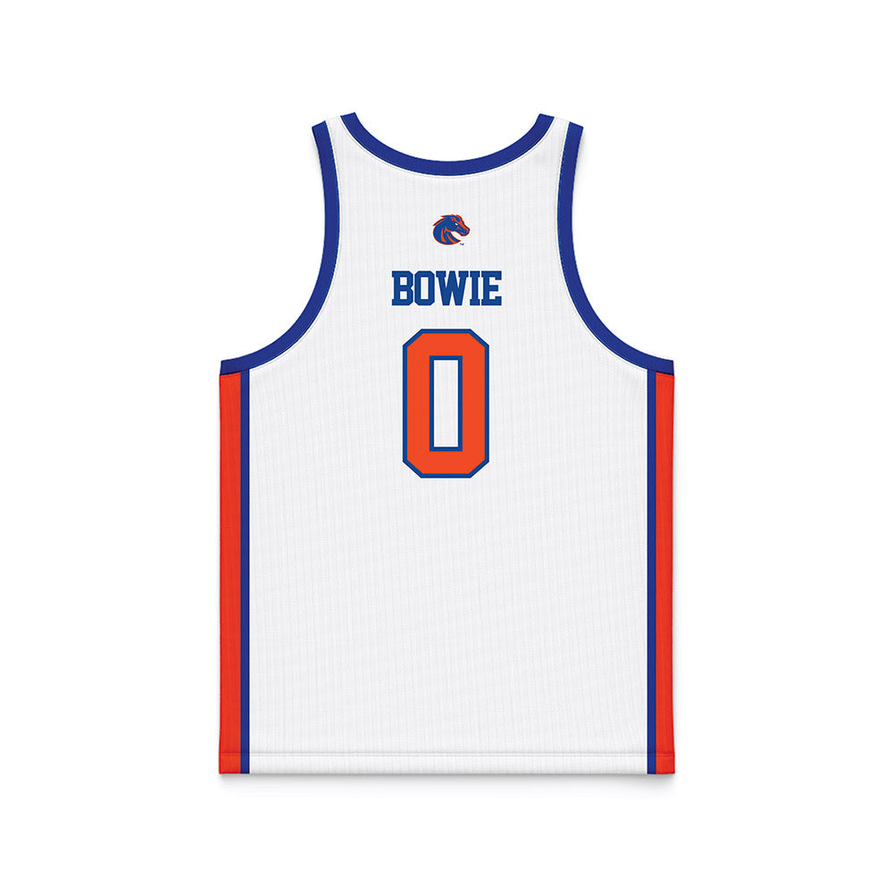 Boise State - NCAA Men's Basketball : Julian Bowie - White Basketball Jersey-1