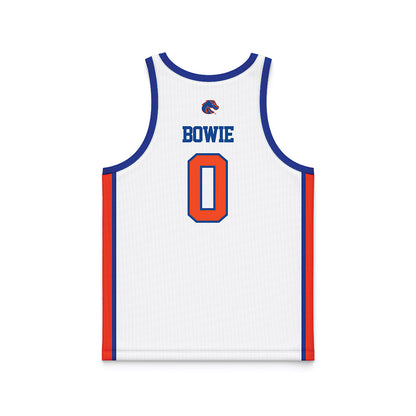 Boise State - NCAA Men's Basketball : Julian Bowie - White Basketball Jersey-1