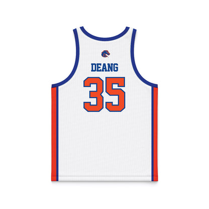 Boise State - NCAA Men's Basketball : Jikany Deang - White Basketball Jersey-1