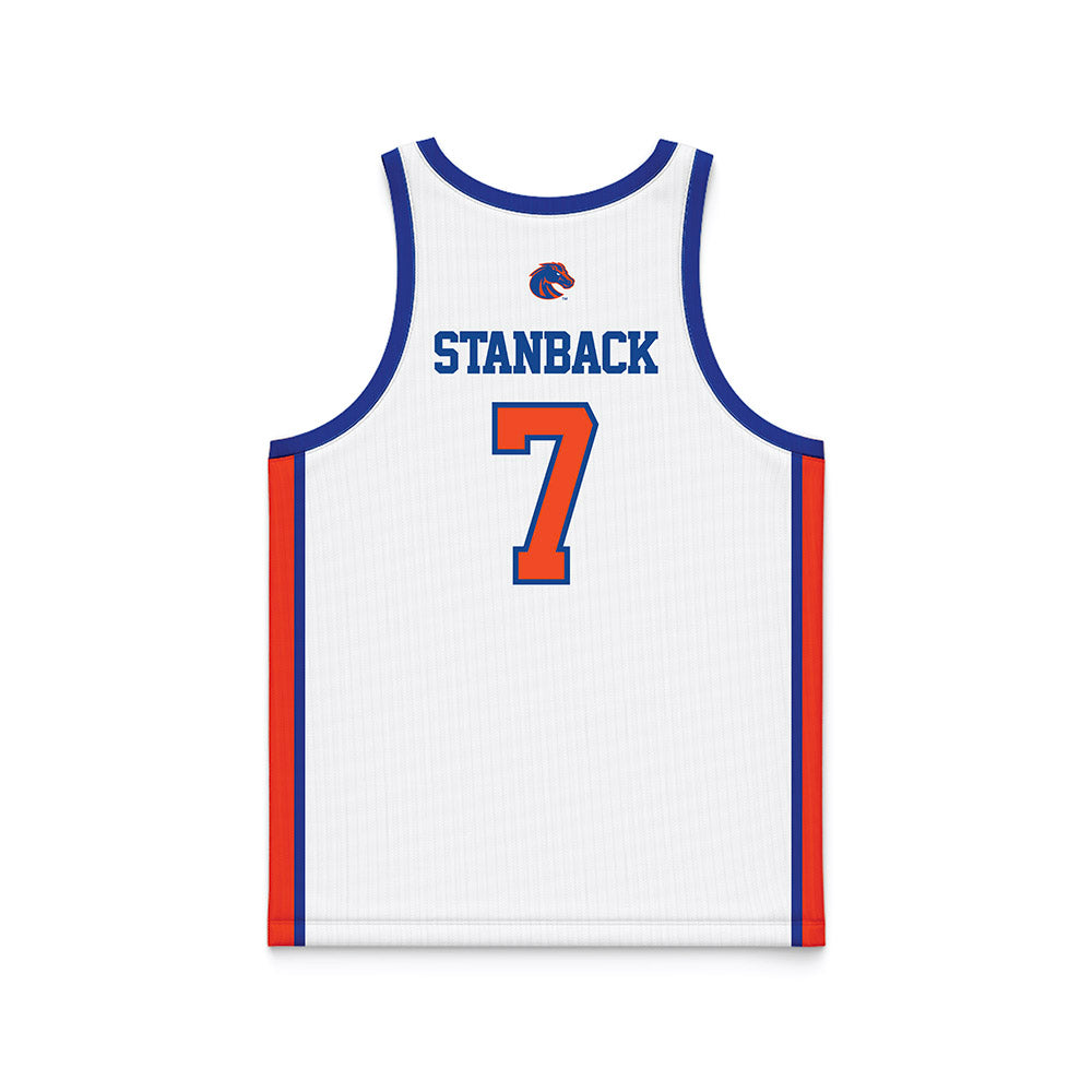 Boise State - NCAA Men's Basketball : Jerquarius Stanback - White Basketball Jersey-1