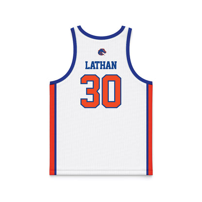 Boise State - NCAA Men's Basketball : Ethan Lathan - White Basketball Jersey-1