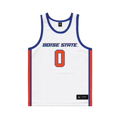 Boise State - NCAA Men's Basketball : Julian Bowie - White Basketball Jersey-0