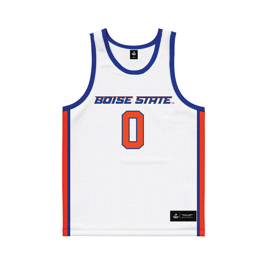 Boise State - NCAA Men's Basketball : Julian Bowie - White Basketball Jersey-0