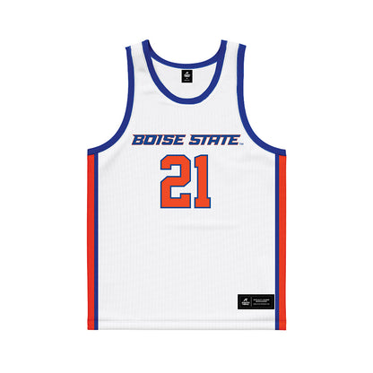 Boise State - NCAA Men's Basketball : Brennan Ramirez - White Basketball Jersey-0
