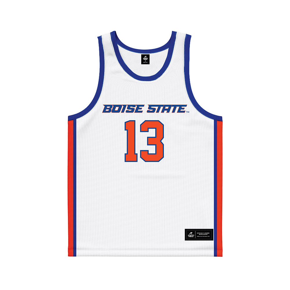 Boise State - NCAA Men's Basketball : Dovydas Butka - White Basketball Jersey-0