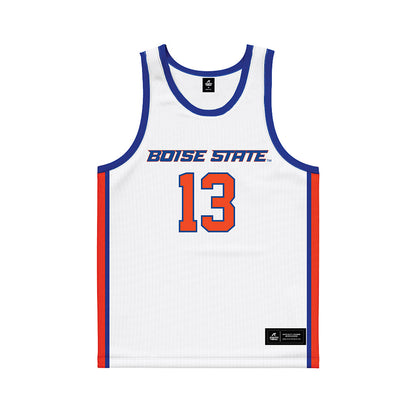 Boise State - NCAA Men's Basketball : Dovydas Butka - White Basketball Jersey-0