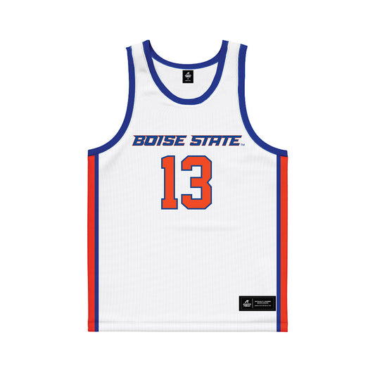 Boise State - NCAA Men's Basketball : Dovydas Butka - White Basketball Jersey-0