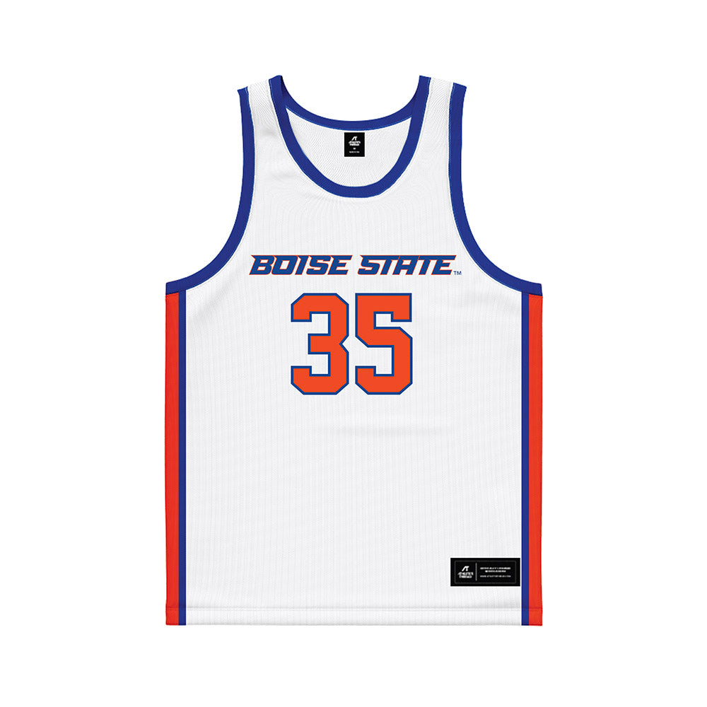 Boise State - NCAA Men's Basketball : Jikany Deang - White Basketball Jersey-0