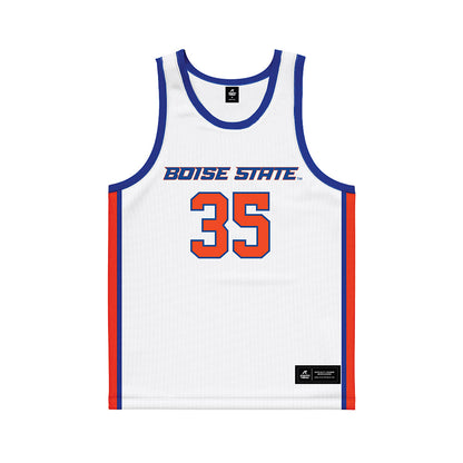 Boise State - NCAA Men's Basketball : Jikany Deang - White Basketball Jersey-0