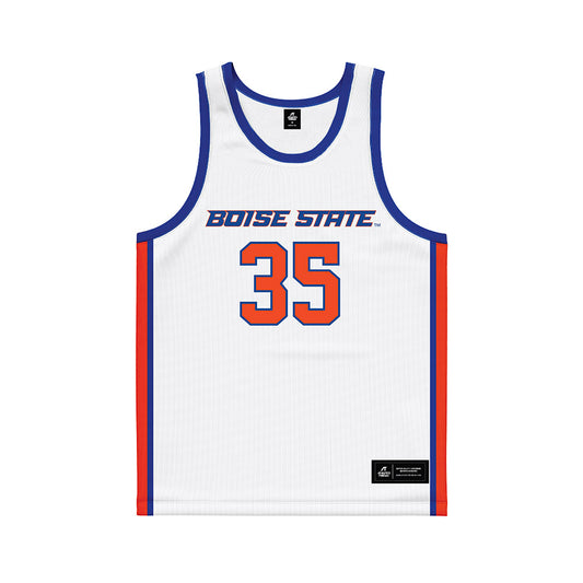 Boise State - NCAA Men's Basketball : Jikany Deang - White Basketball Jersey-0