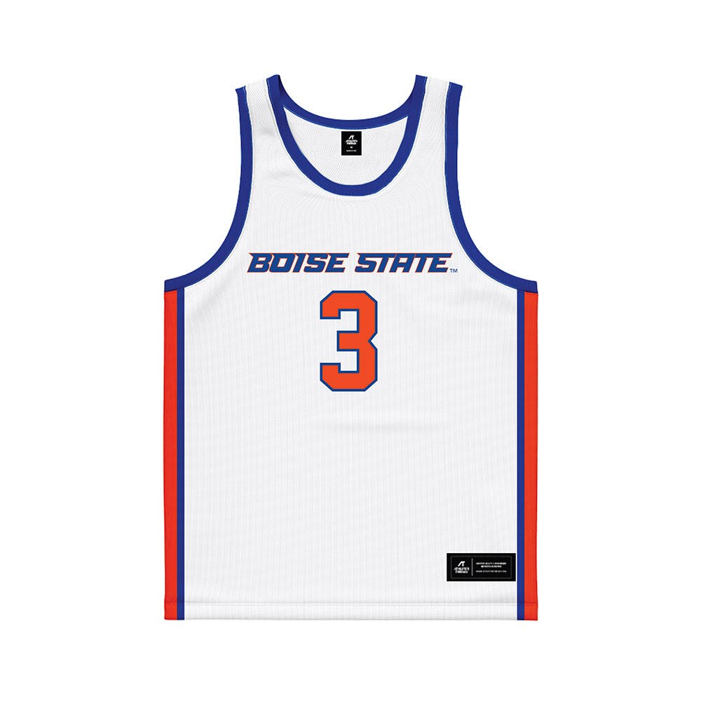Boise State - NCAA Men's Basketball : Bhan Buom - White Basketball Jersey-0