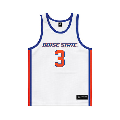 Boise State - NCAA Men's Basketball : Bhan Buom - White Basketball Jersey-0