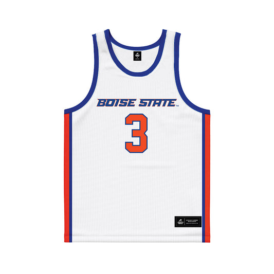 Boise State - NCAA Men's Basketball : Bhan Buom - White Basketball Jersey-0