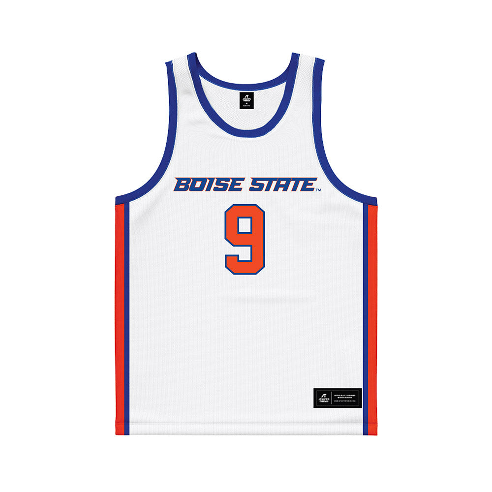 Boise State - NCAA Men's Basketball : Dom Parolin - White Basketball Jersey-0