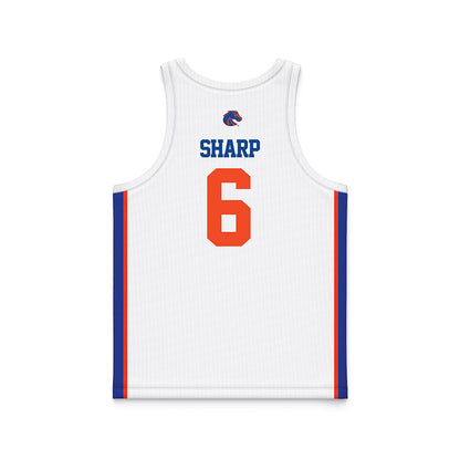 Boise State - NCAA Women's Basketball : Milly Sharp - White Basketball Jersey