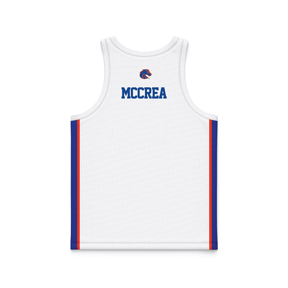 Boise State - NCAA Women's Basketball : Emerson Mccrea - White Basketball Jersey-1