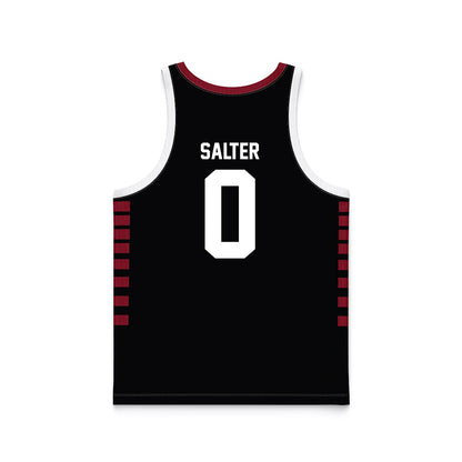 Troy - NCAA Women's Basketball : Detavia Salter - Black Basketball Jersey-1