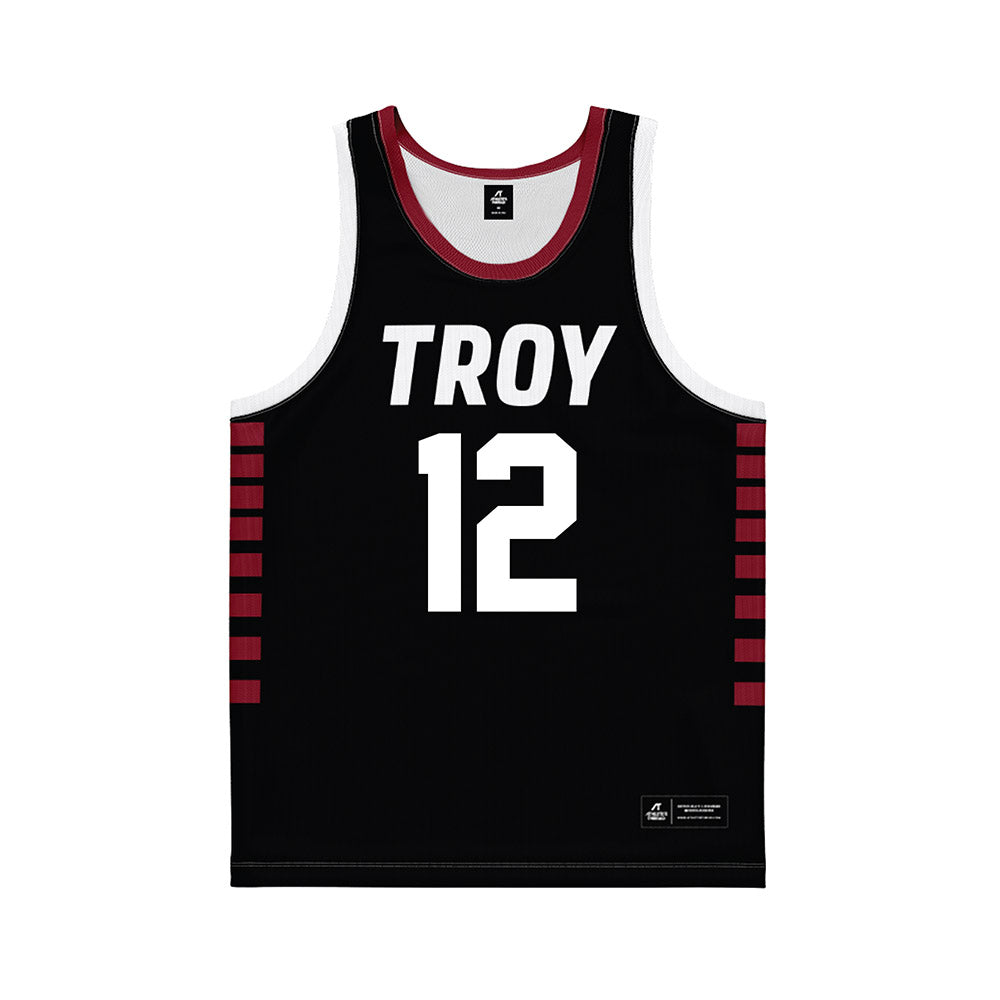 Troy - NCAA Women's Basketball : Fortuna Ngnawo - Black Basketball Jersey-0