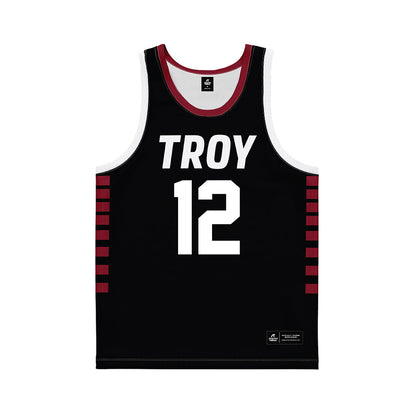 Troy - NCAA Women's Basketball : Fortuna Ngnawo - Black Basketball Jersey-0