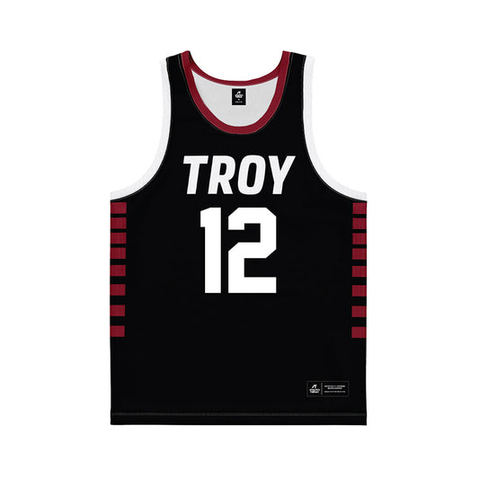 Troy - NCAA Women's Basketball : Fortuna Ngnawo - Black Basketball Jersey-0