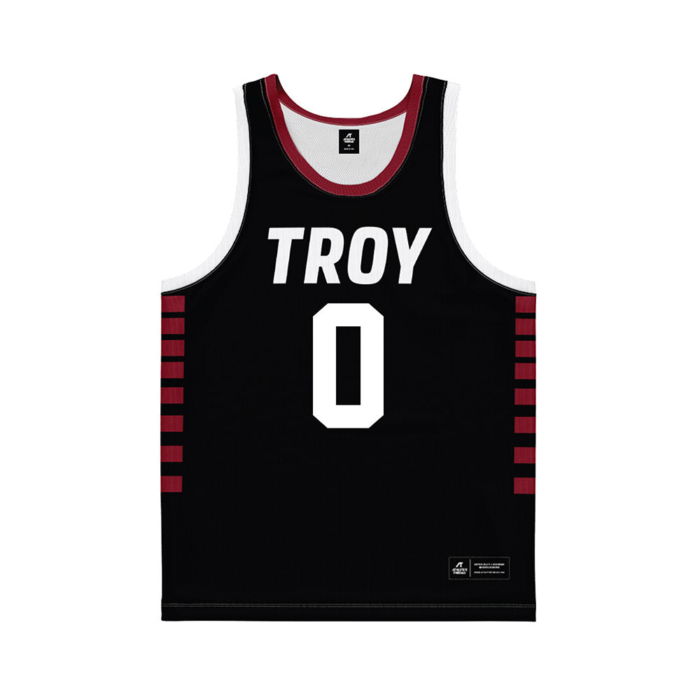 Troy - NCAA Women's Basketball : Detavia Salter - Black Basketball Jersey-0