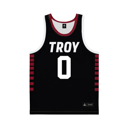Troy - NCAA Women's Basketball : Detavia Salter - Black Basketball Jersey-0