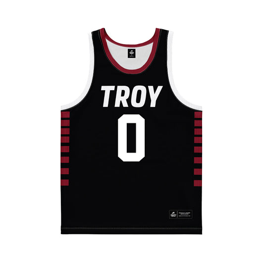 Troy - NCAA Women's Basketball : Detavia Salter - Black Basketball Jersey-0