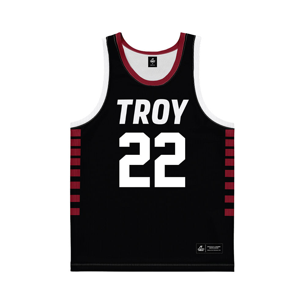 Troy - NCAA Women's Basketball : Rachel Leggett - Black Basketball Jersey-0